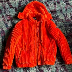 Jumbo Orange plush puffer jacket